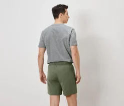 Shorty-Pyjama-Set, grau/khaki