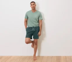 Shorty-Pyjama-Set, petrol/jade