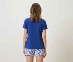 Shorty-Pyjama-Set, royal blau