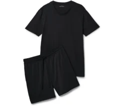 Shorty-Pyjama-Set, schwarz