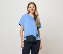 Sicherheits-Umhänge-und-Bauchtasche, blau