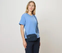 Sicherheits-Umhänge-und-Bauchtasche, blau
