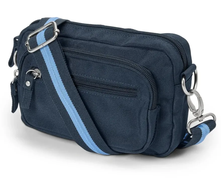 Sicherheits-Umhänge-und-Bauchtasche, blau