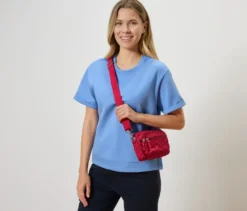 Sicherheits-Umhänge-und-Bauchtasche, rot