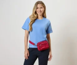 Sicherheits-Umhänge-und-Bauchtasche, rot