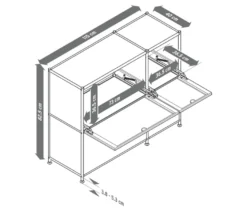 Sideboard »CN3« mit 4 Klappen, grau