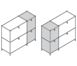 Sideboard »CN3« mit 4 Klappen, grau
