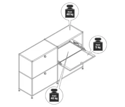 Sideboard »CN3« mit vier Klappen, weiß