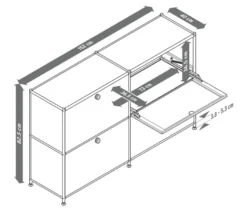 Sideboard Metall »CN3« mit 4 Klappenfächern