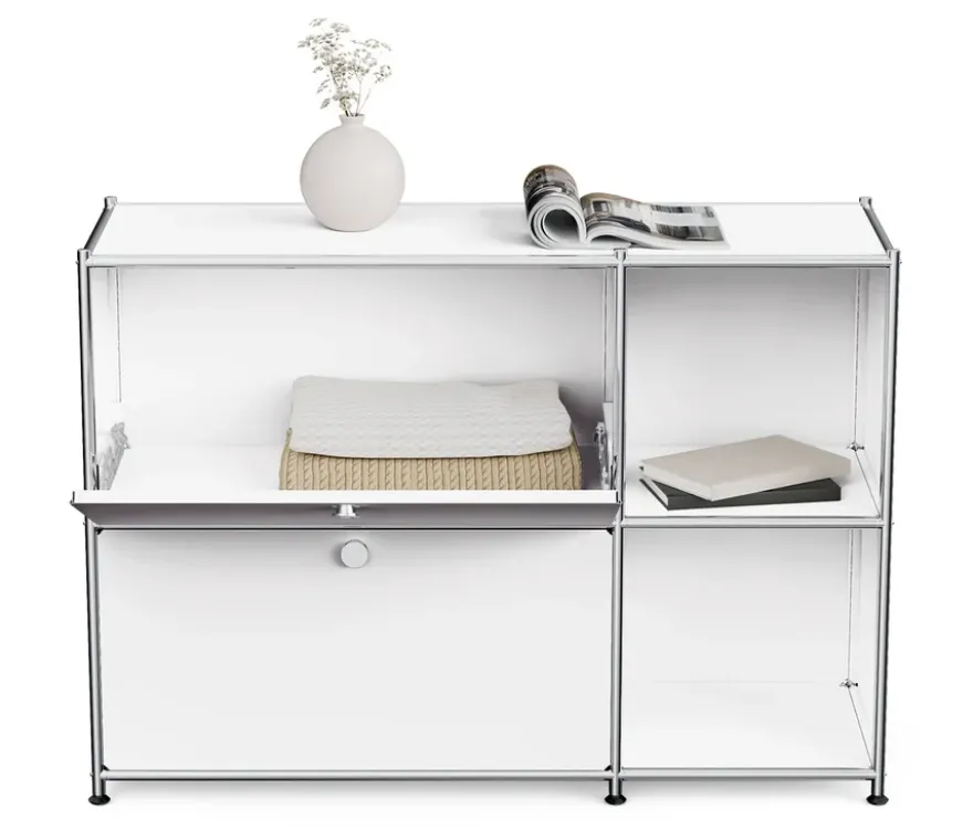 Sideboard Metall »CN3« mit 2 Klappenfächern, weiß