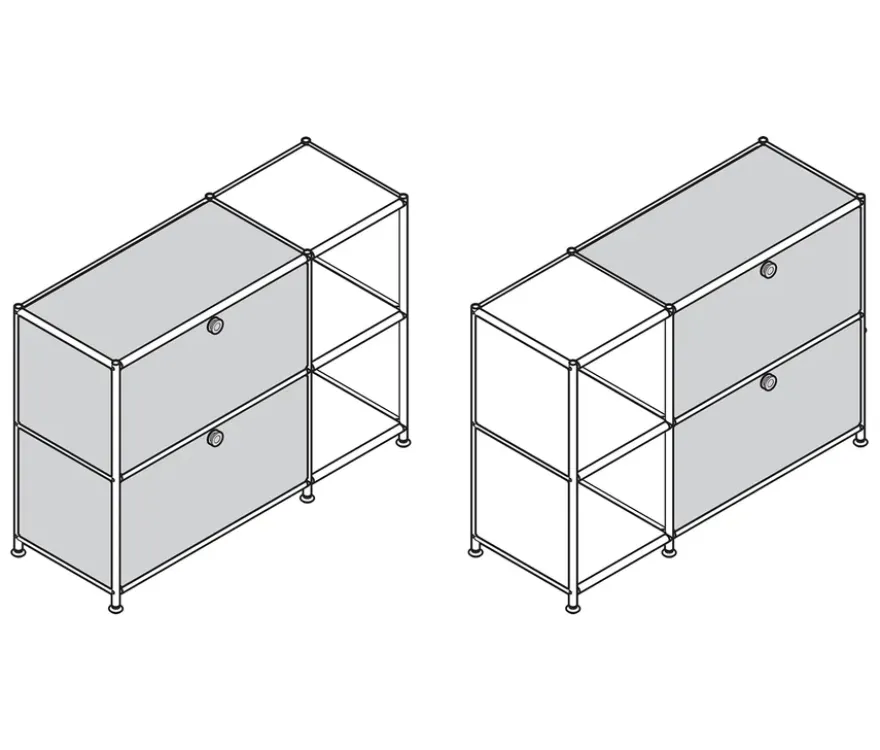 Sideboard Metall »CN3« mit 2 Klappenfächern, weiß