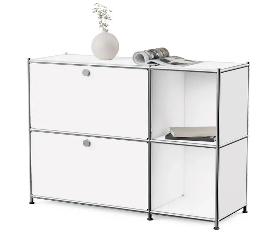 Sideboard Metall »CN3« mit 2 Klappenfächern, weiß