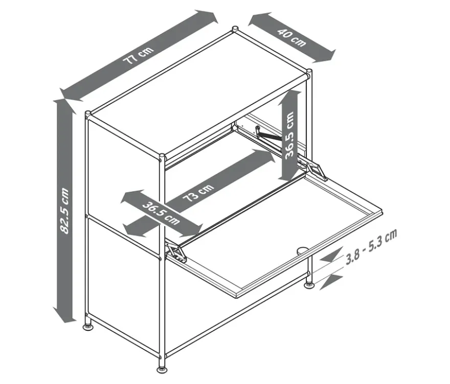 Sideboard Metall »CN3« mit 2 Klappenfächern