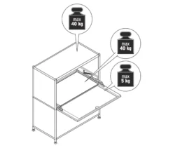 Sideboard Metall »CN3« mit 2 Klappenfächern