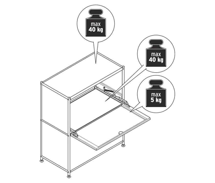 Sideboard Metall »CN3« mit 2 Klappenfächern