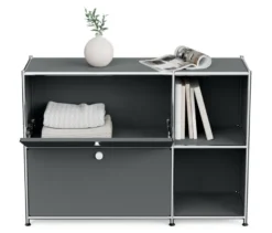 Sideboard Metall »CN3« mit 2 Klappenfächern, grau