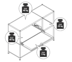 Sideboard Metall »CN3« mit 2 Klappenfächern, grau