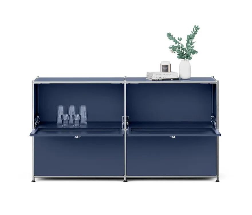 Sideboard Metall »CN3« mit 4 Klappenfächern, dunkelblau