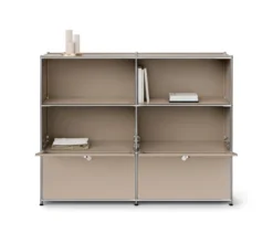 Sideboard Metall »CN3« mit 4 Klappenfächern, taupe