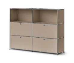 Sideboard Metall »CN3« mit 4 Klappenfächern, taupe