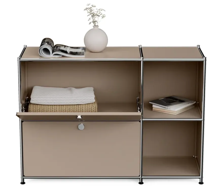 Sideboard Metall »CN3« mit 2 Klappenfächern, taupe