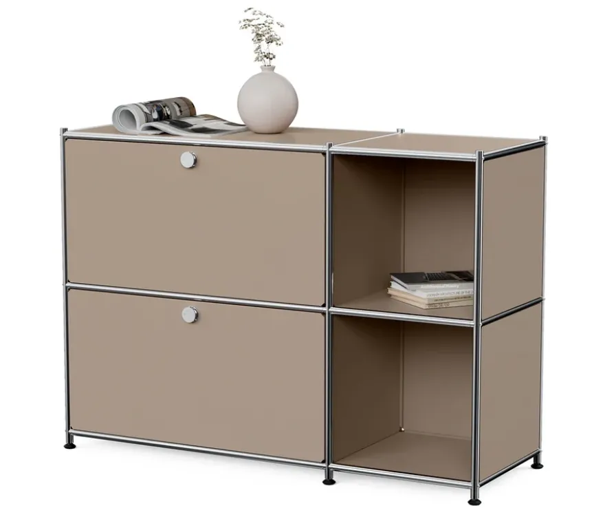 Sideboard Metall »CN3« mit 2 Klappenfächern, taupe