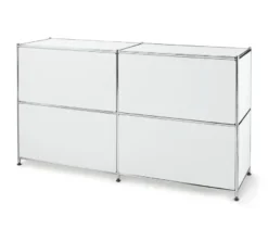 Sideboard Metall »CN3« mit versetzbaren Klappenfächern, weiß