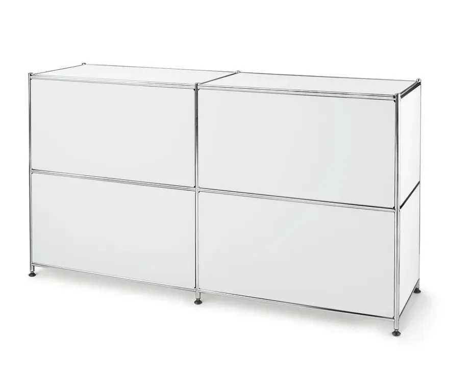 Sideboard Metall »CN3« mit versetzbaren Klappenfächern, weiß