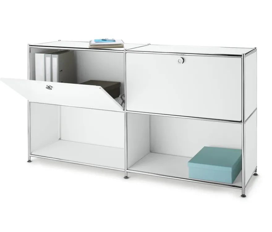 Sideboard Metall »CN3« mit versetzbaren Klappenfächern, weiß