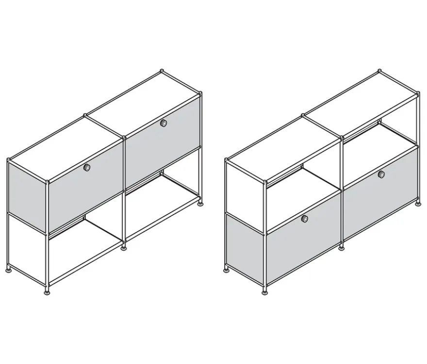 Sideboard Metall »CN3« mit 2 versetzbaren Klappenfächern