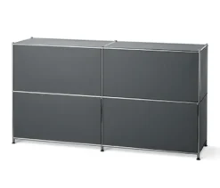 Sideboard Metall »CN3« mit versetzbaren Klappenfächern, grau
