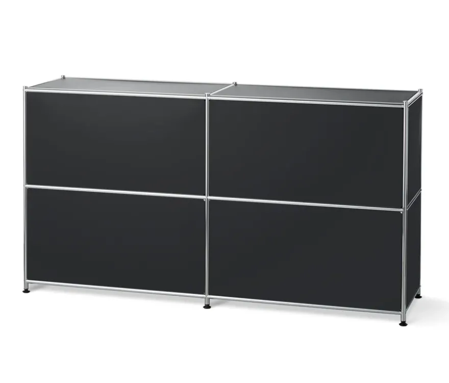 Sideboard Metall »CN3« mit versetzbaren Klappenfächern, schwarz