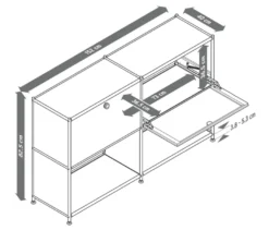 Sideboard Metall »CN3« mit versetzbaren Klappenfächern, schwarz