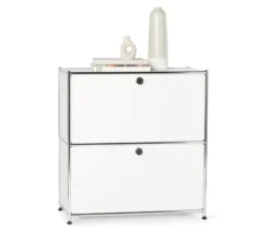 Sideboard Metall »CN3«, niedrig mit Klappenfächern, weiß