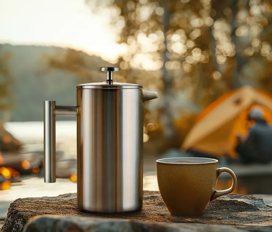Siebstempelkanne 900 ml, doppelwandig, Edelstahl