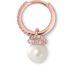925 Silber Creolen rosévergoldet mit Perle