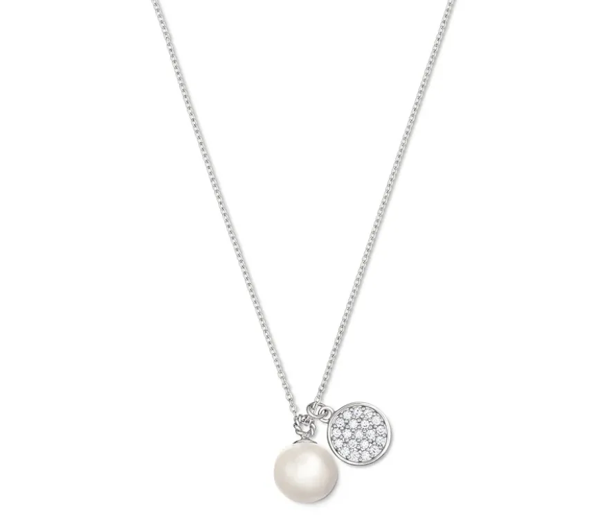 925 Silber Kette mit Anhänger und Muschelkernperle