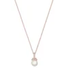 925 Silber Kette rosévergoldet mit Muschelkernperle