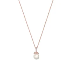 925 Silber Kette rosévergoldet mit Muschelkernperle