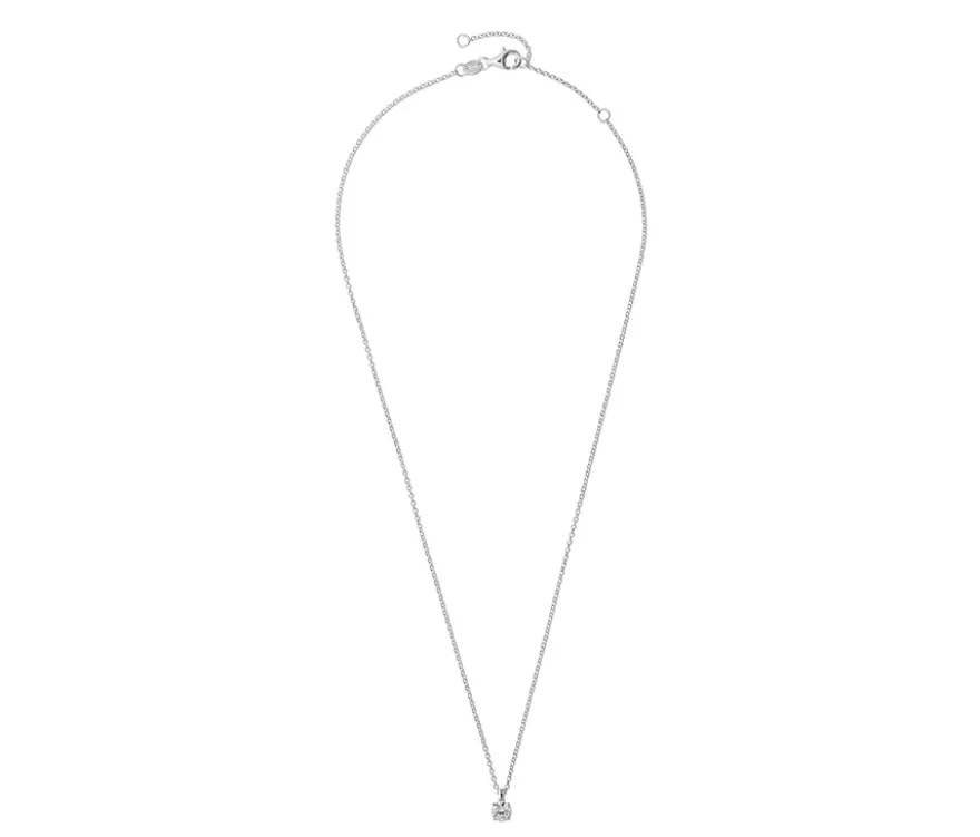 925 Silber Kette Solitär