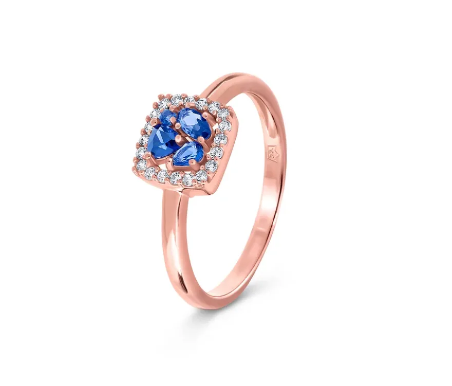 925 Silber Ring »Blau Cluster«