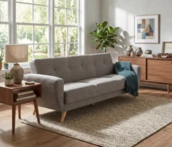 3-Sitzer-Schlafsofa »Justus« in grau meliertem Webstoff