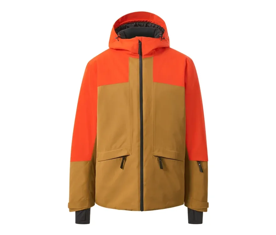 Skijacke, orange/braun