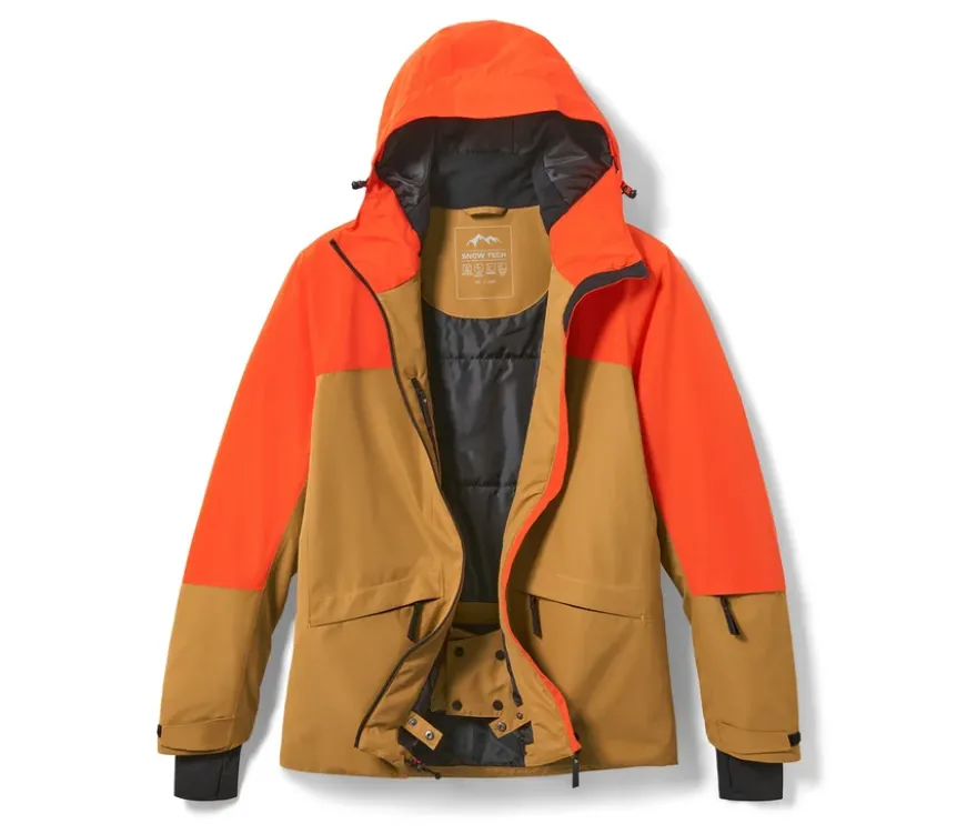 Skijacke, orange/braun