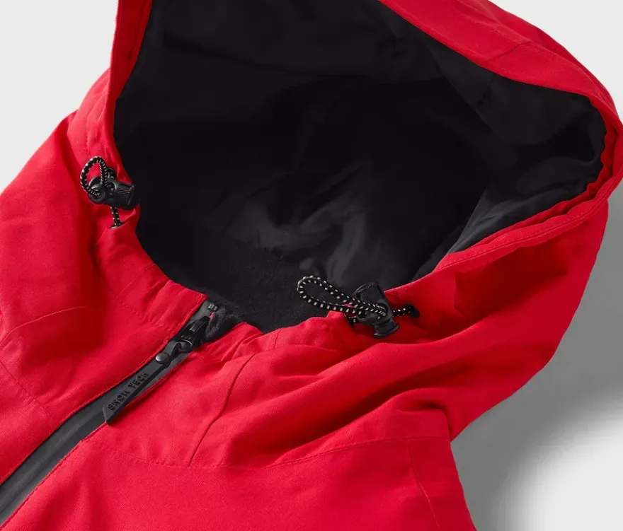 Skijacke, rot-schwarz