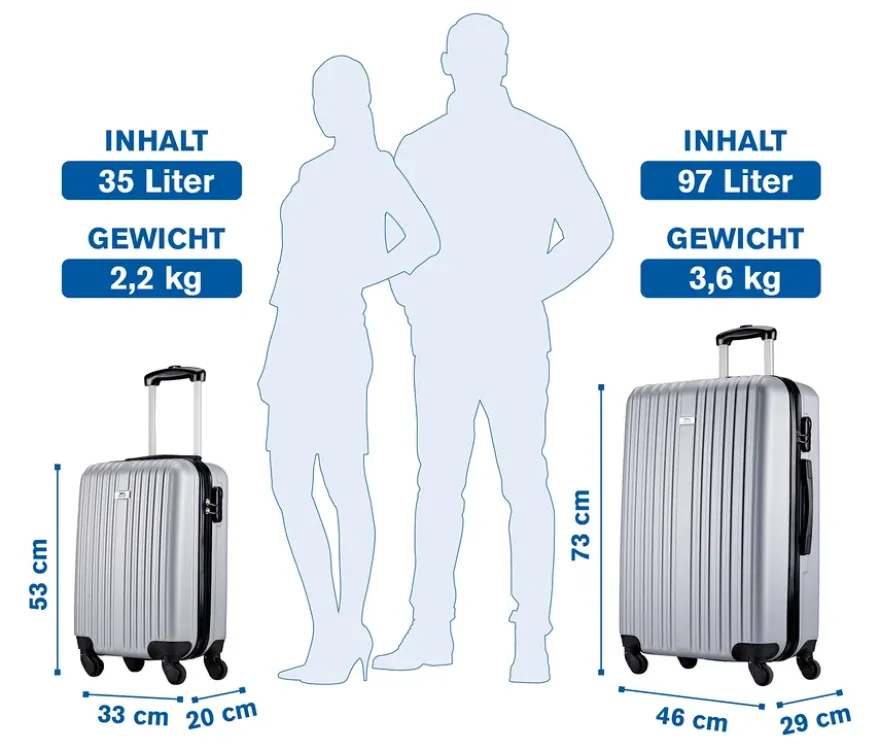 2 Slazenger Koffer, silberfarben