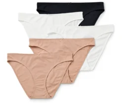 5 Slips, beige, weiß, schwarz