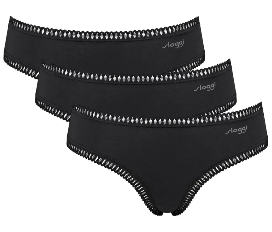sloggi GO Crush 3P Hipster, black