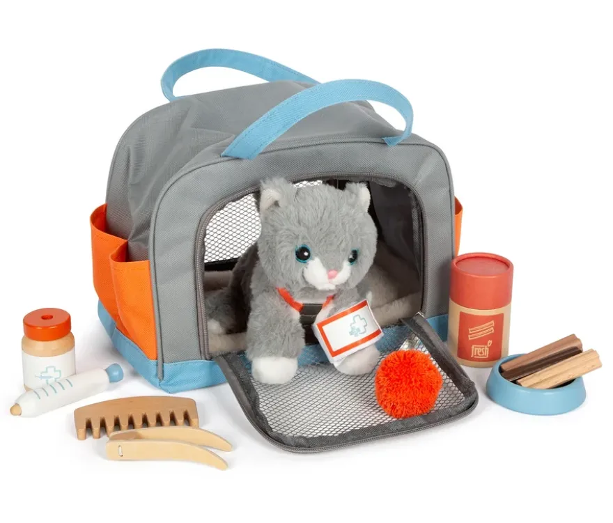 small foot Katze mit Tasche und Pflege-Set