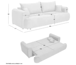 Sofa 2,5-Sitzer mit Auszugsbett »DreamAble«, grau